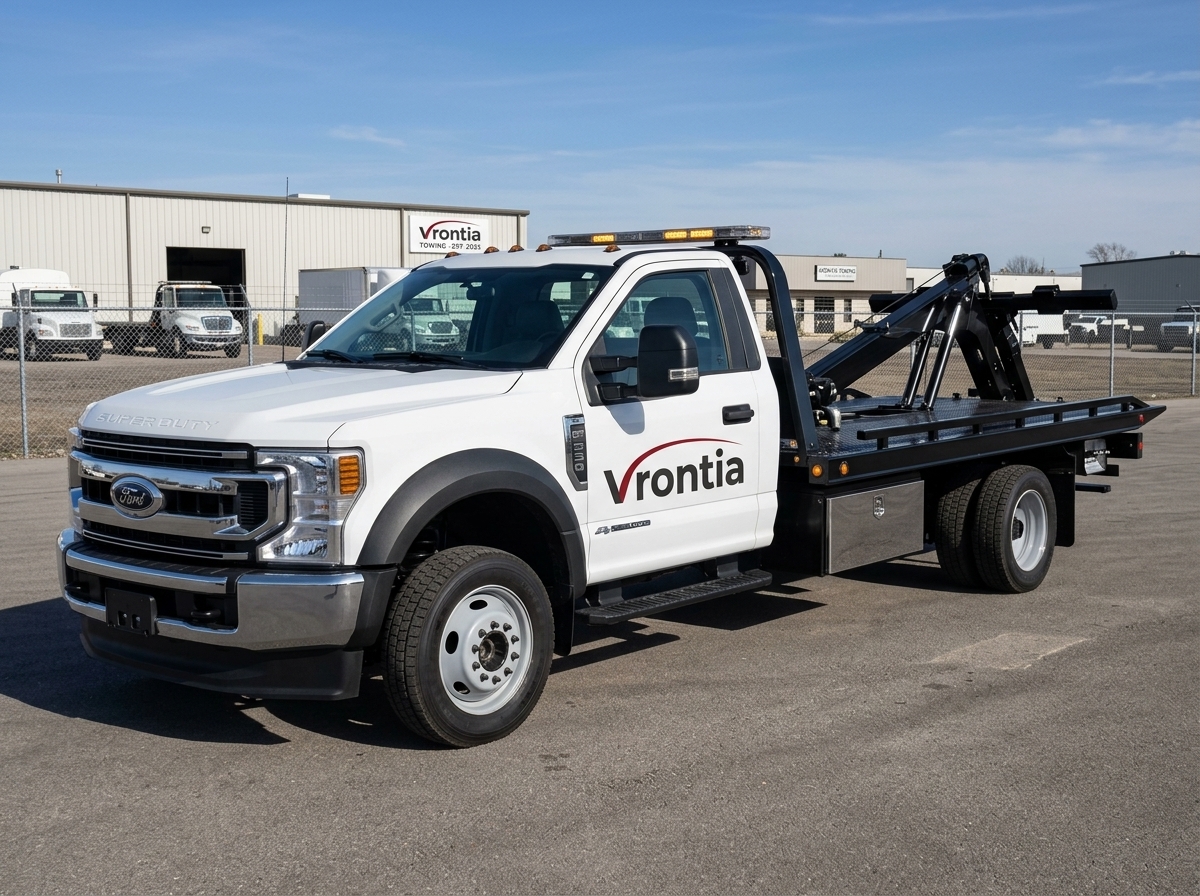 Vrontia-branded flatbed truck